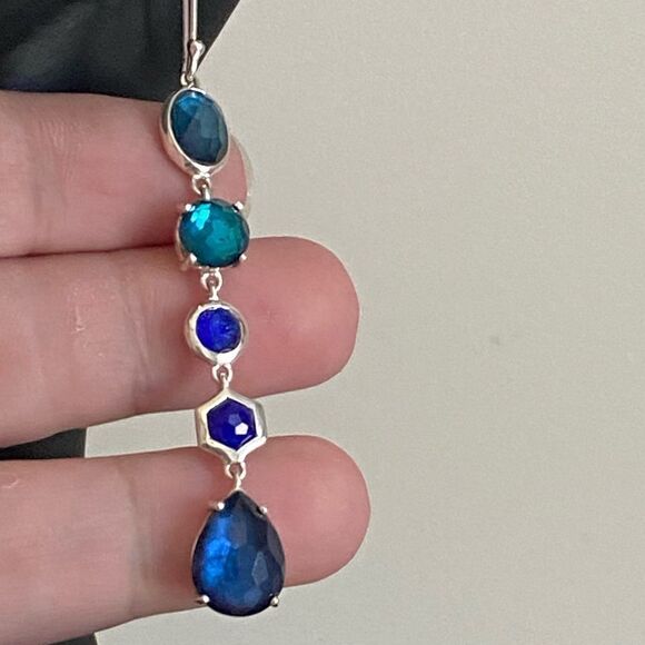 Vintage Ippotita 5 Tier Wonderland Earrings Deep Sea Blue - Picture 4 of 8